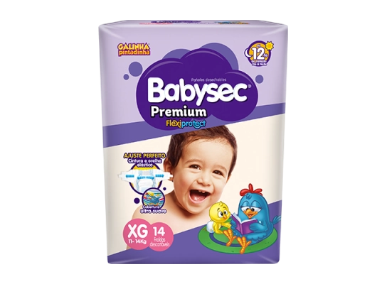 Fralda Descartável Babysec Galinha Pintadinha Premium XG 12 Tiras