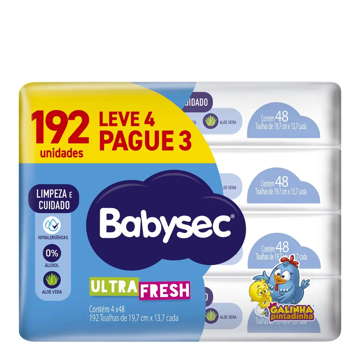 Toalha Umedecida Ultrafresh, Babysec, 192 Unidades