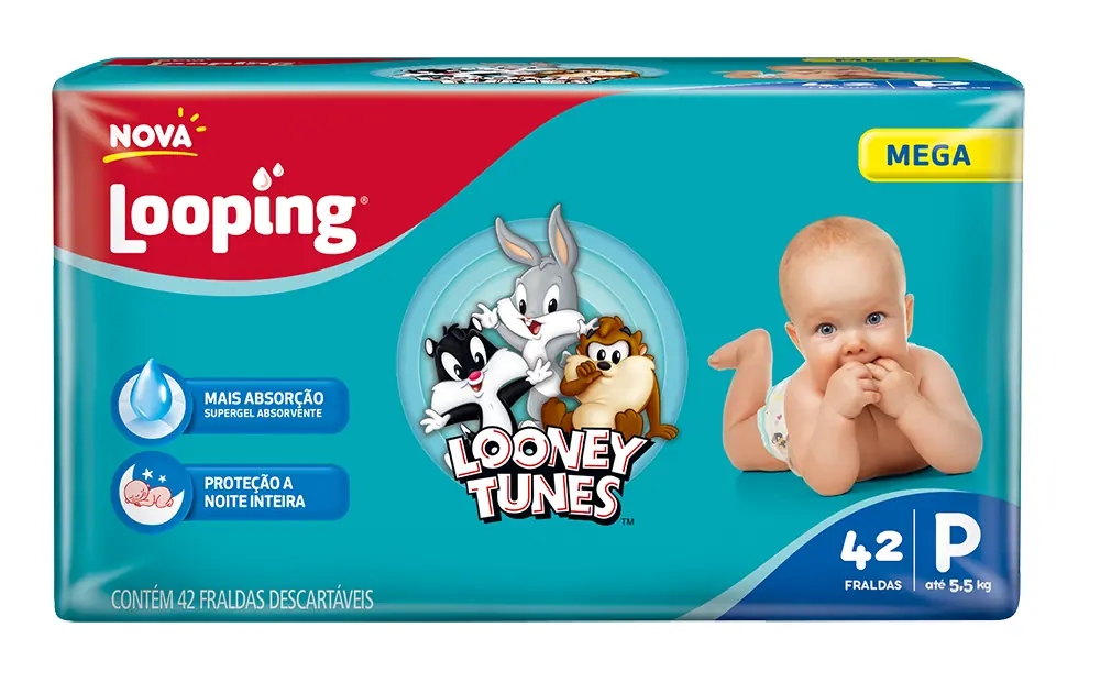 Fralda Descartável Infantil Looping P Megapacote 36 Unidades