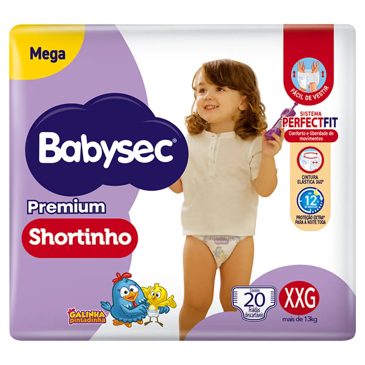 Fralda Descartável Shortinho Babysec Premium Xxg Megapacote 20 Unidades