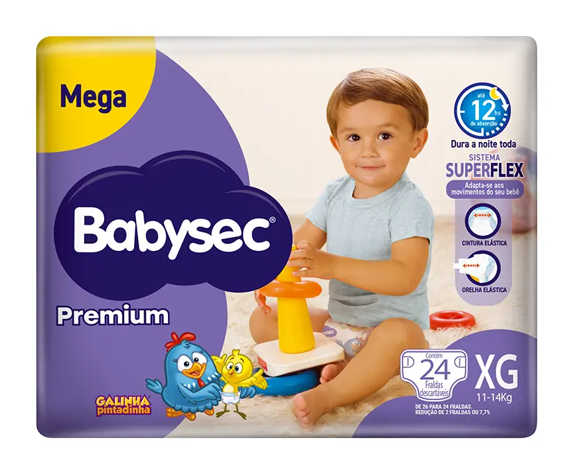 Fralda Descartável Shortinho Babysec Premium Xg Megapacote 22 Unidades