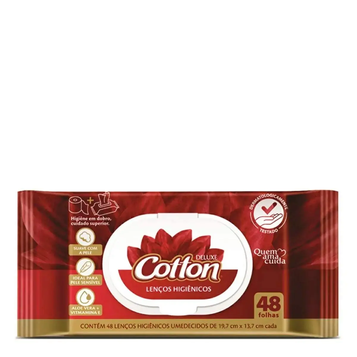 Lenço Umedecido Deluxe Cotton Pacote 48 Unidades