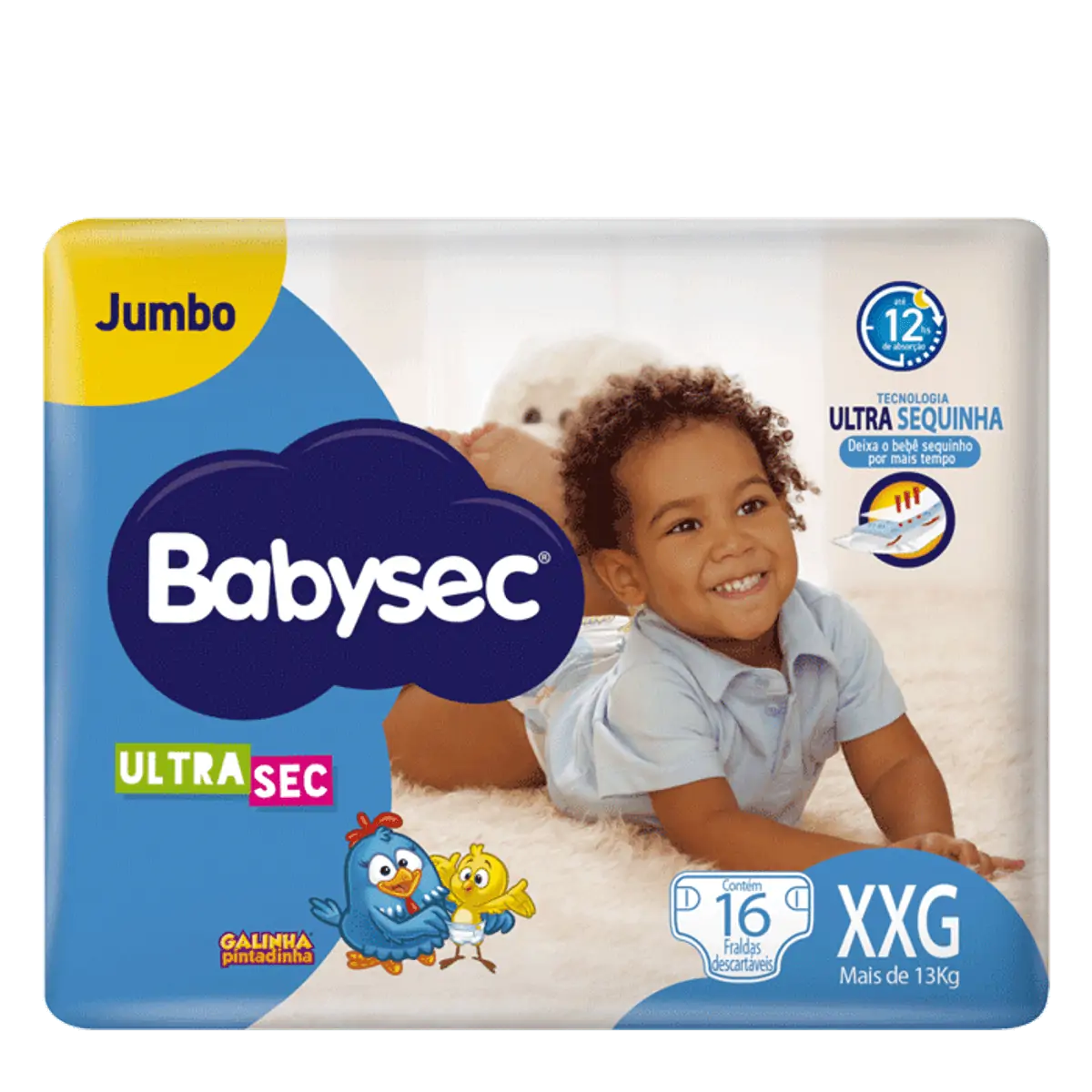 Fralda Descartável Babysec Ultra Sec Jumbo XXG - 16 Tiras
