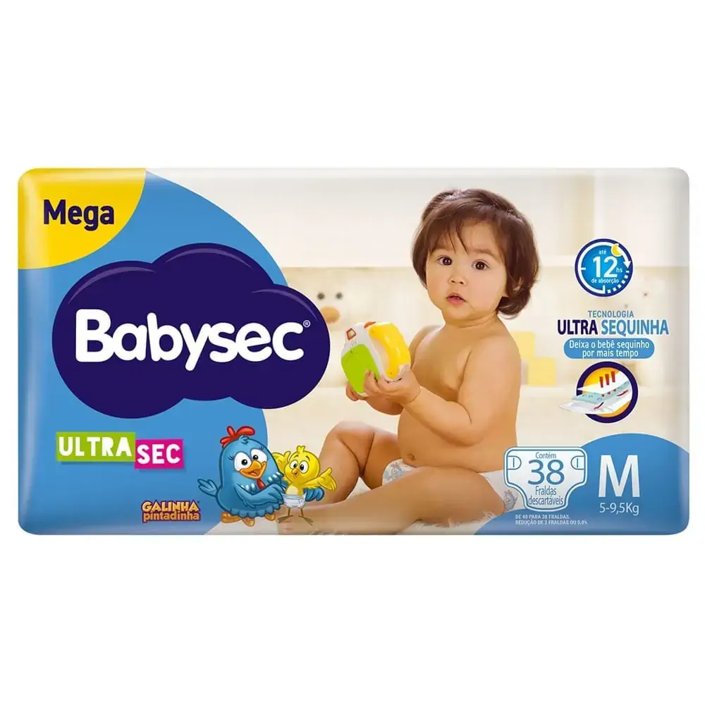 Fralda Babysec Ultrasec M 114 Unidades