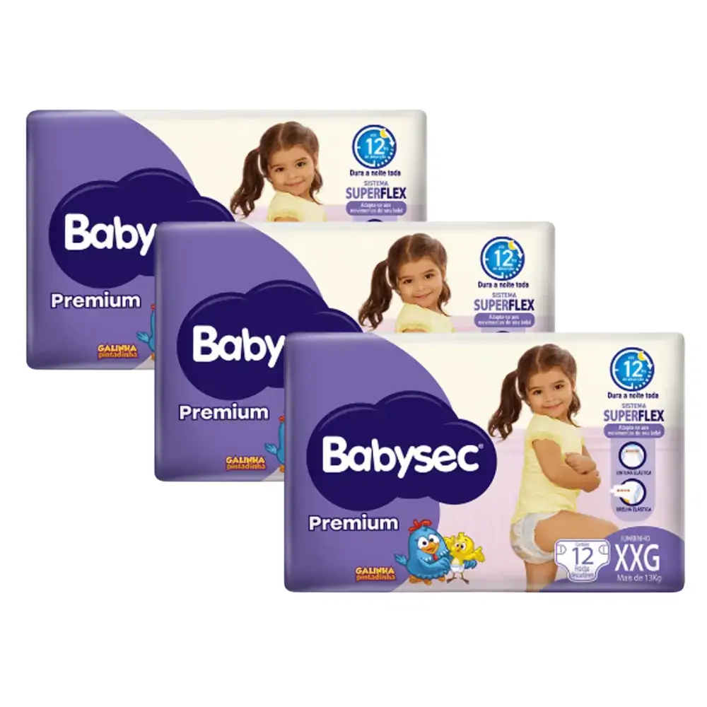 Fralda Babysec Premium Xxg 12 Unidades