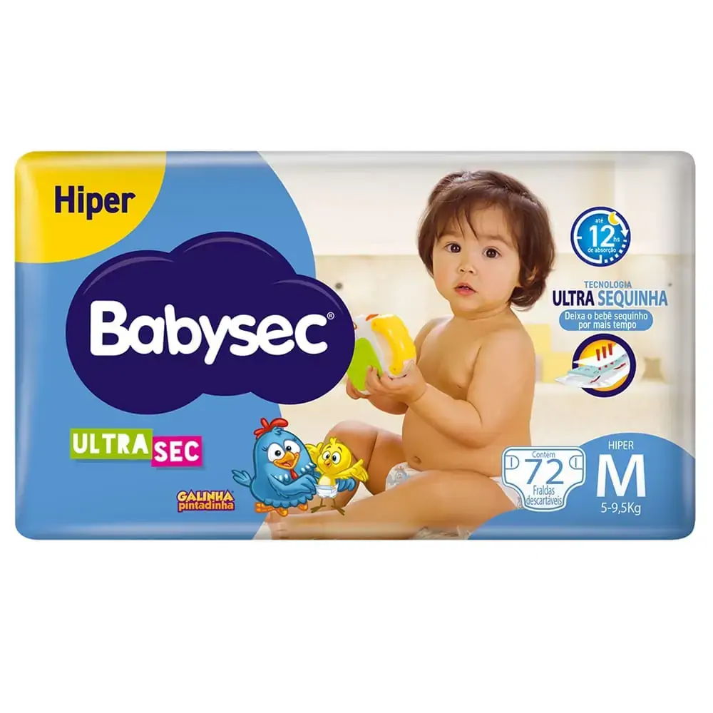 Fralda Babysec Ultrasec M 72 Unidades
