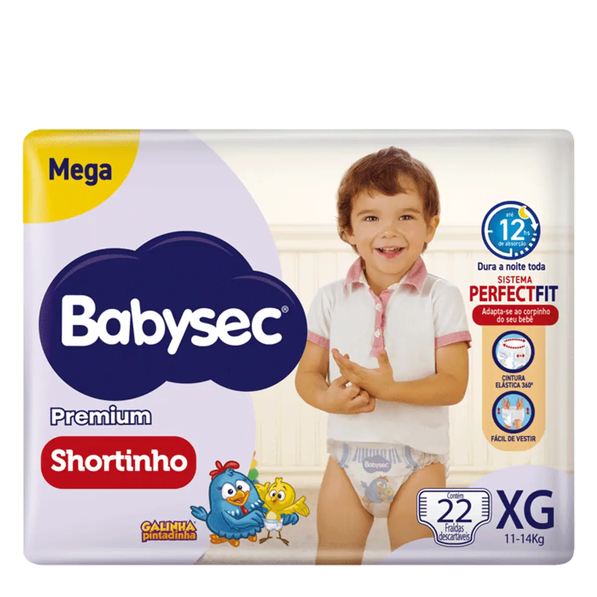 Fralda Babysec Galinha Pintadinha Pants Mega Xg 22 Unids
