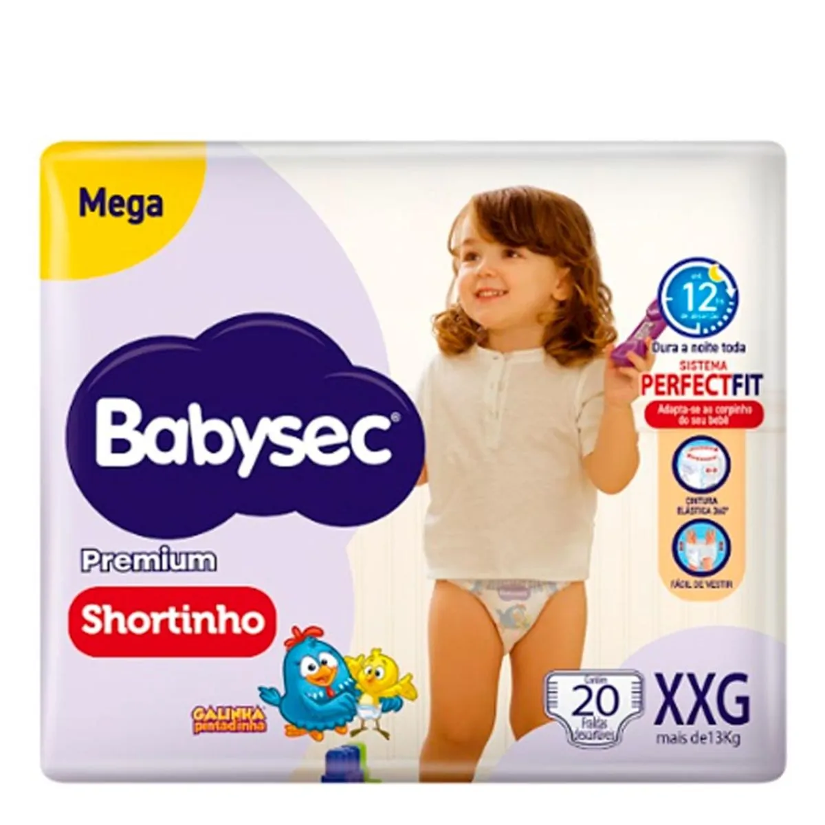 Fralda Babysec Galinha Pintadinha Pants Mega Xxg 20 Unids