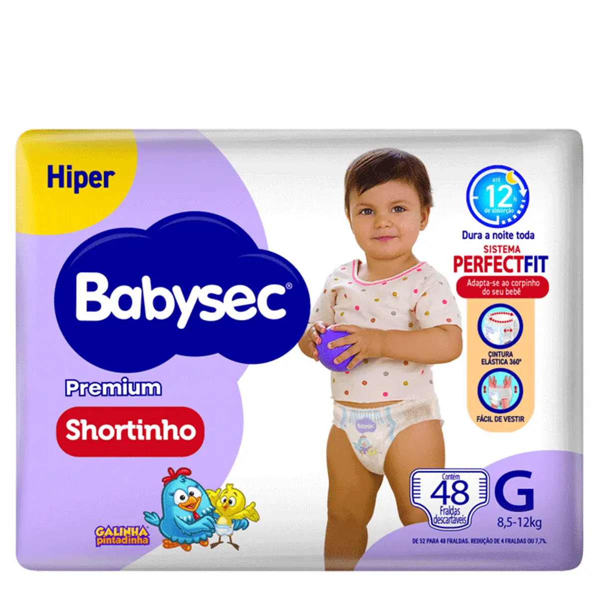 Fralda Babysec Galinha Pintadinha Pants Hiper G 52 Unids