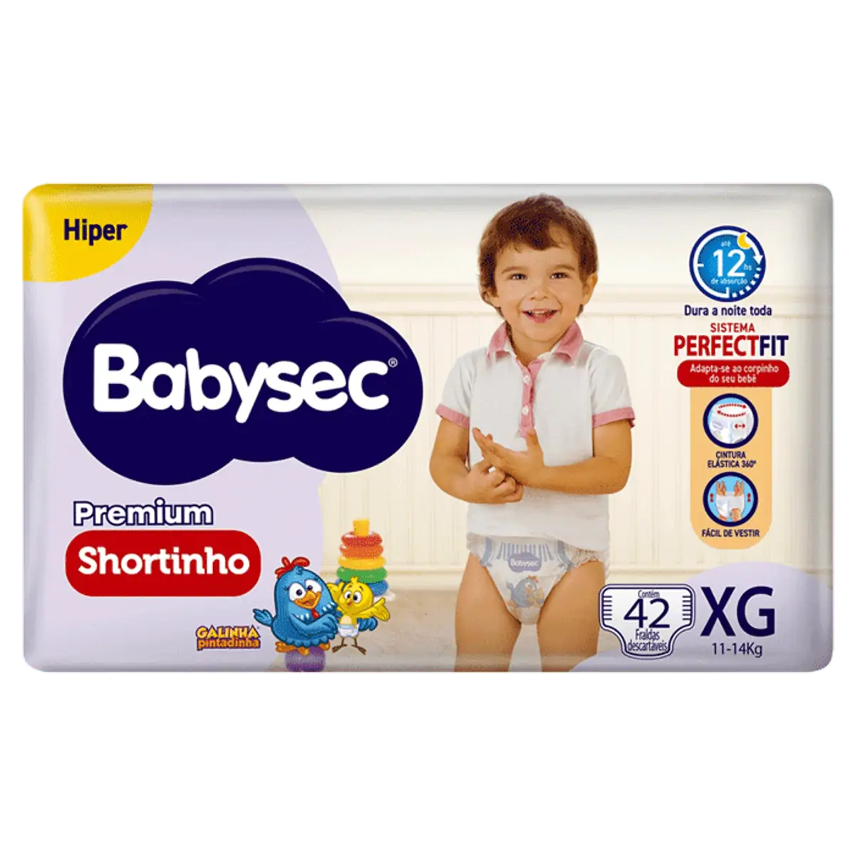 Fralda Descartável Shortinho Babysec Premium Xg Hiperpacote 42 Unidades