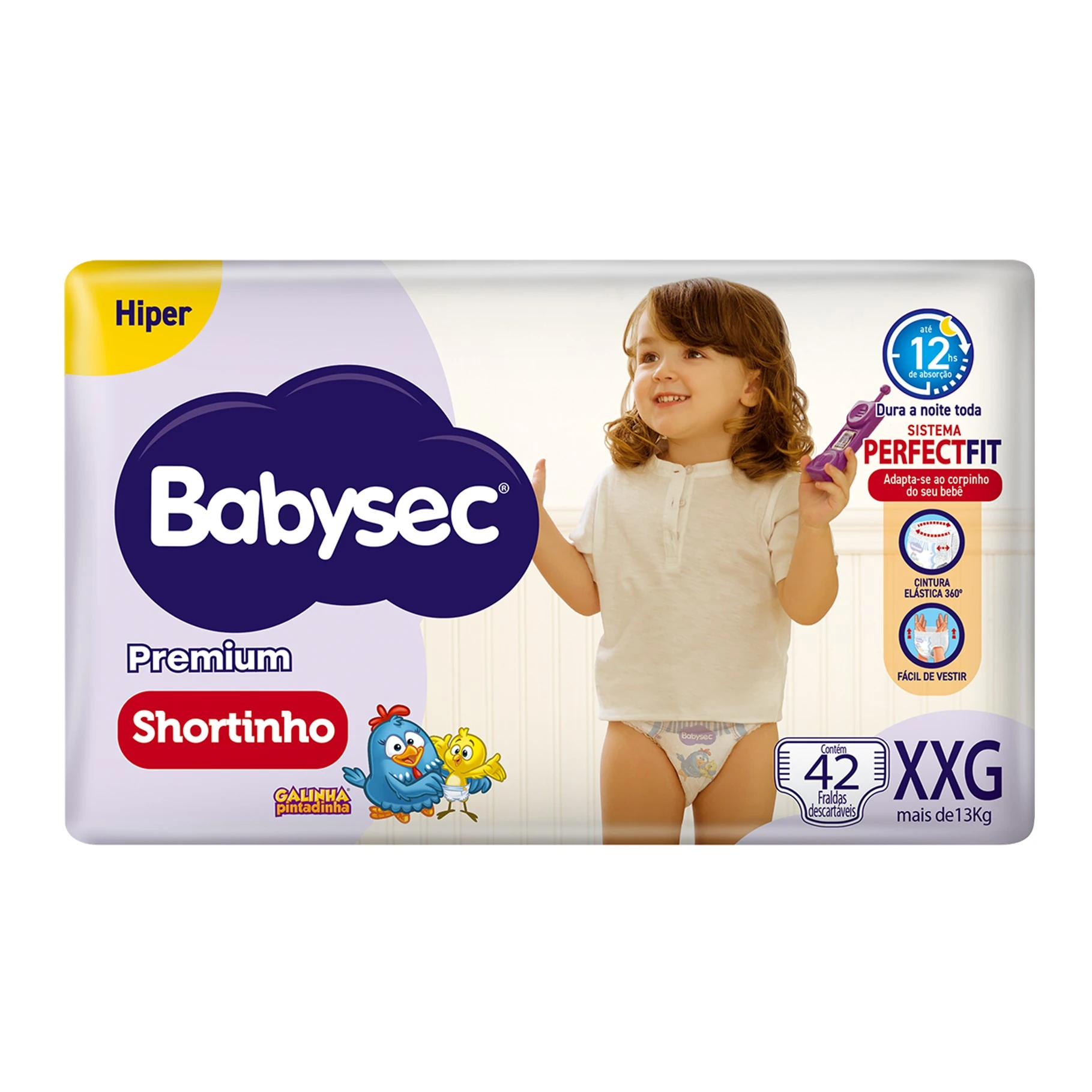 Fralda Descartável Shortinho Babysec Premium Xxg Hiperpacote 42 Unidades