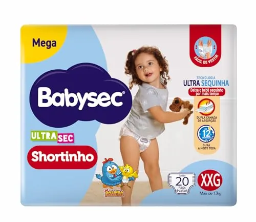Fralda Descartável Shortinho Babysec Ultra Sec Xxg Megapacote 20 Unidades
