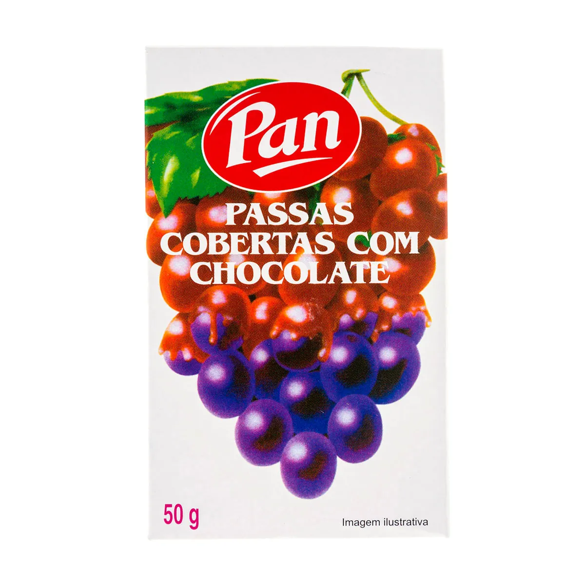 Confeito De Uva Passa Coberto Com Chocolate Pan Caixa 50g