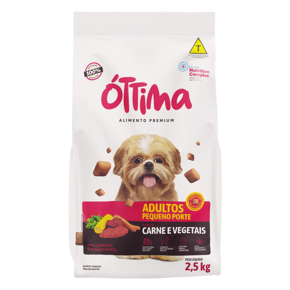 Alimento Para Cães Adultos Pequeno Porte Carne E Vegetais óttima Pacote 2,5kg