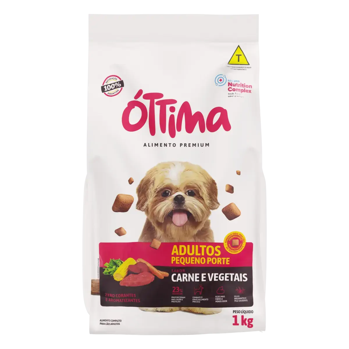 Alimento Para Cães Adultos Pequeno Porte Carne E Vegetais óttima Pacote 1kg
