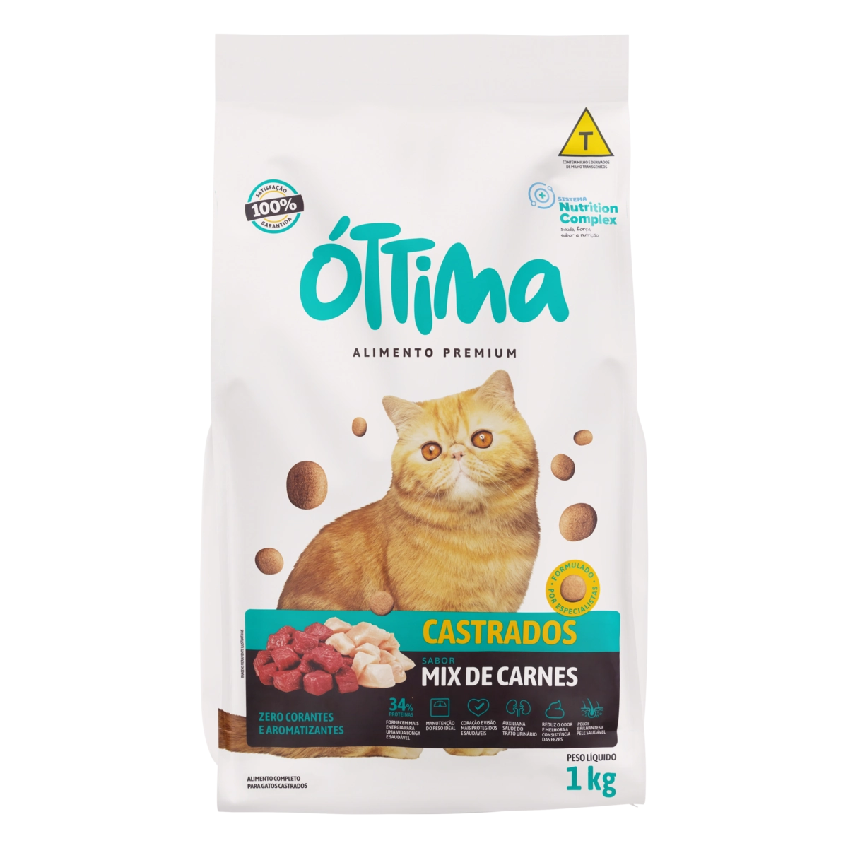 Alimento Para Gatos Castrados Mix De Carnes óttima Pacote 1kg