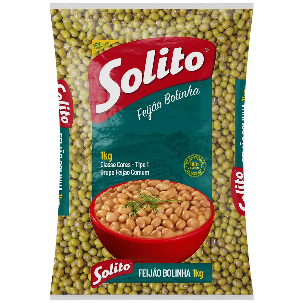 Feijão Bolinha Tipo 1 Solito Pacote 1kg
