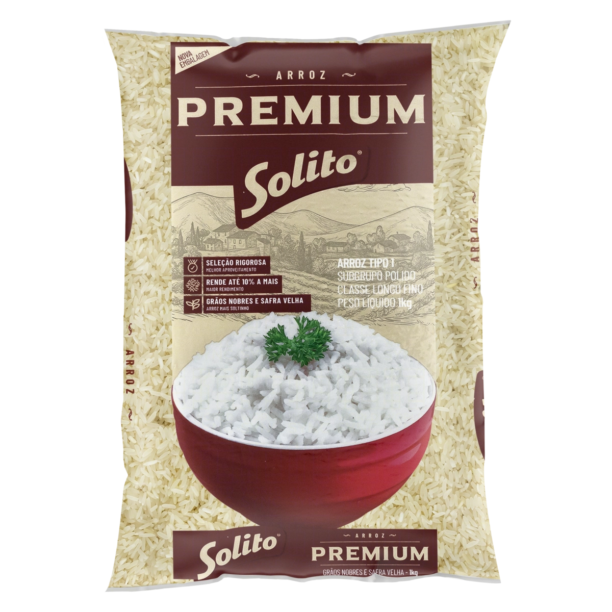 Arroz Polido Tipo 1 Solito Premium Pacote 1kg