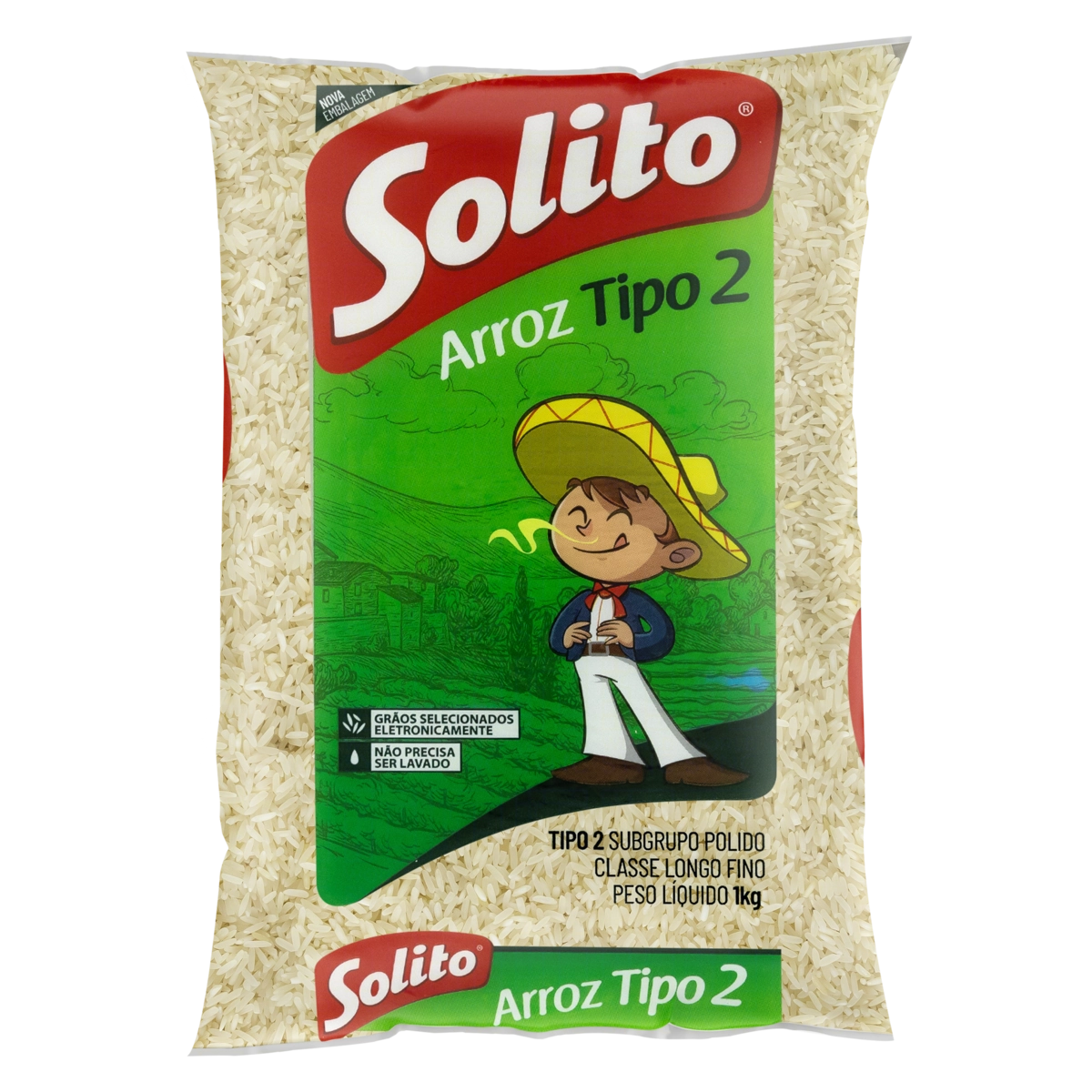 Arroz Polido Tipo 2 Solito Pacote 1kg