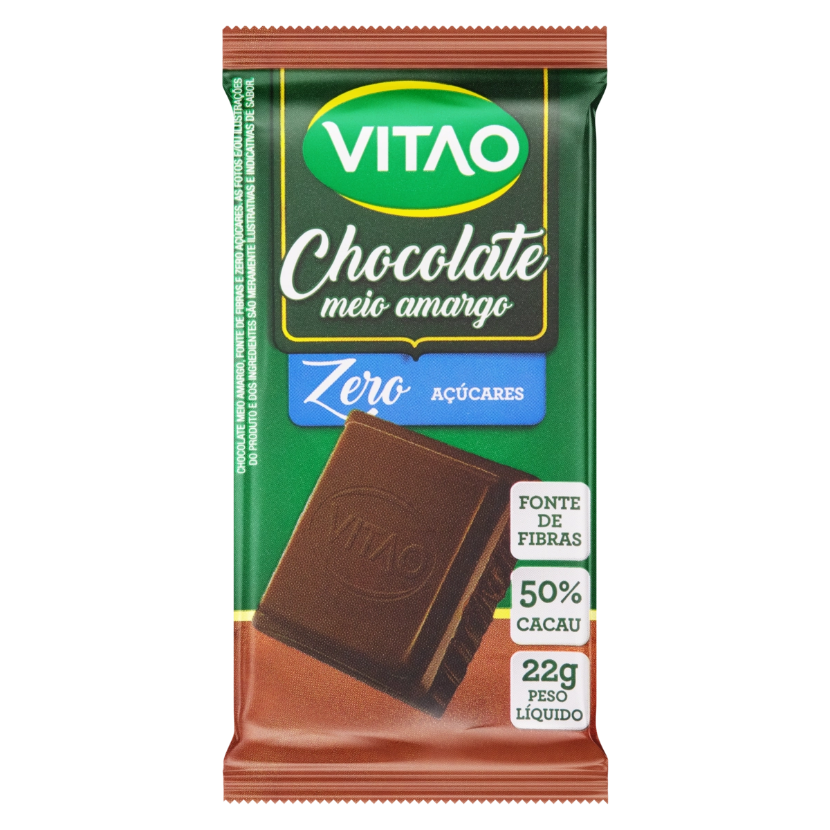 Choco Meio Amargo VITAO Zero 22g