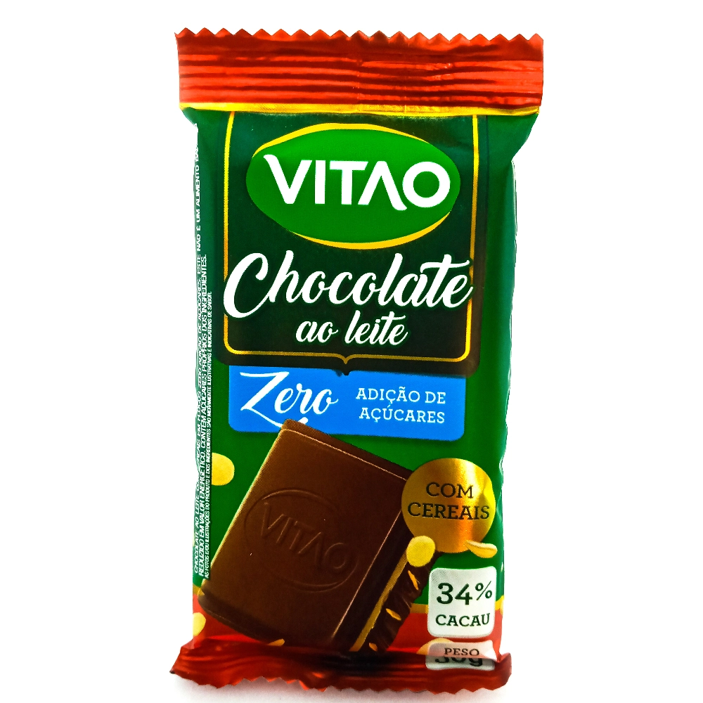 Chocolate Ao Leite 34 Cacau Com Cereais Vitao Pacote 30g