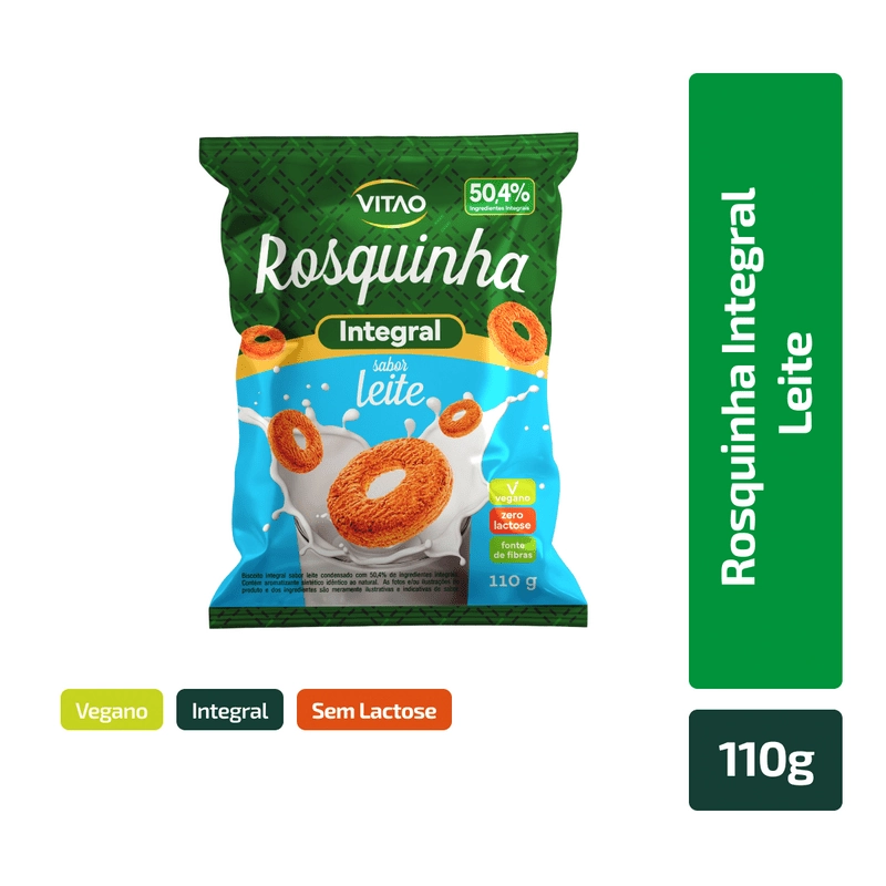 Rosquinha Integral Sabor Leite Vitao 110g
