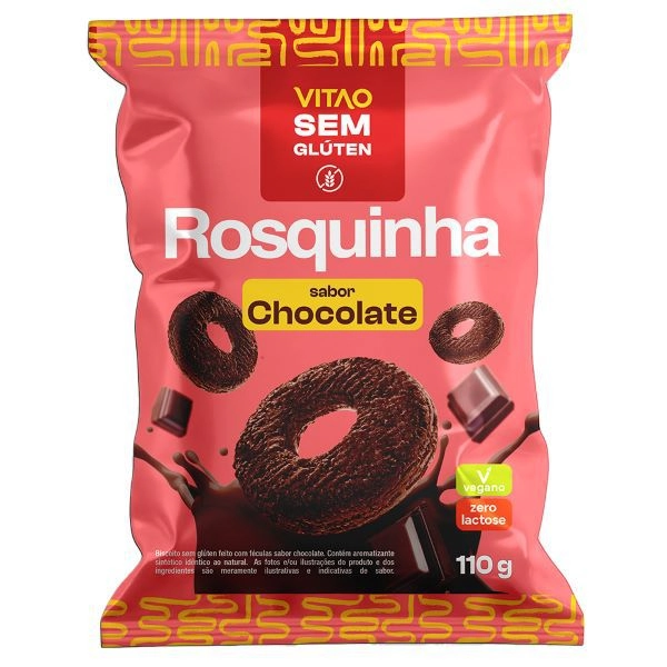 Rosquinha Sabor Chocolate Sem Glúten Vitao 110g