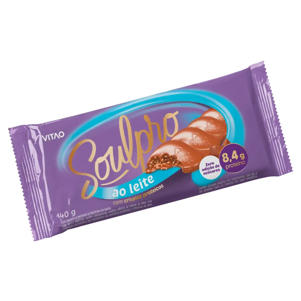 Chocolate Ao Leite Com Crispies Proteicos Soulpro Pacote 40g
