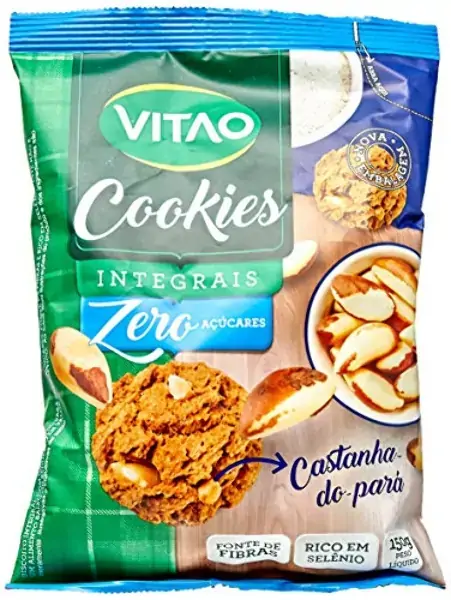 Biscoito Cookie Integral Castanha Do Pará Zero Açúcar Vitao Pacote 150g