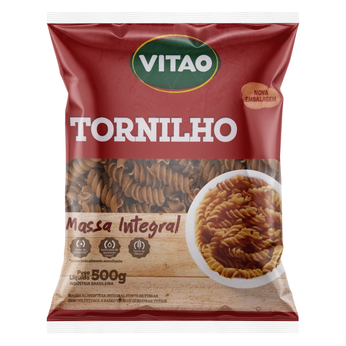 Macarrão De Trigo Integral Tornilho Vitao Pacote 500g