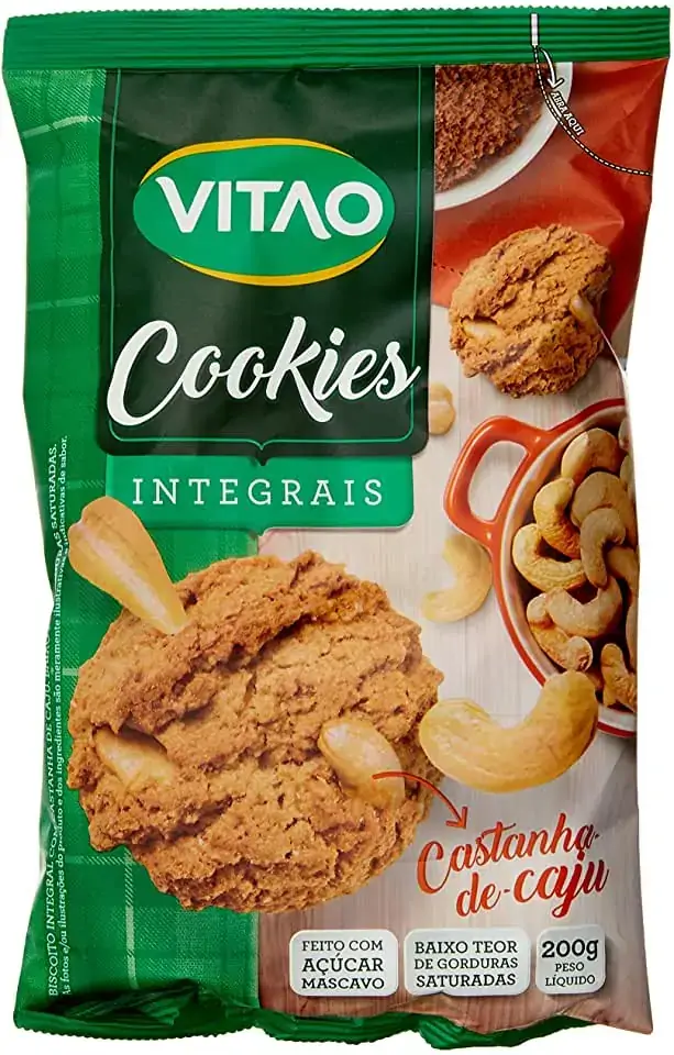 Biscoito Cookie Integral Castanha De Caju Vitao Pacote 200g