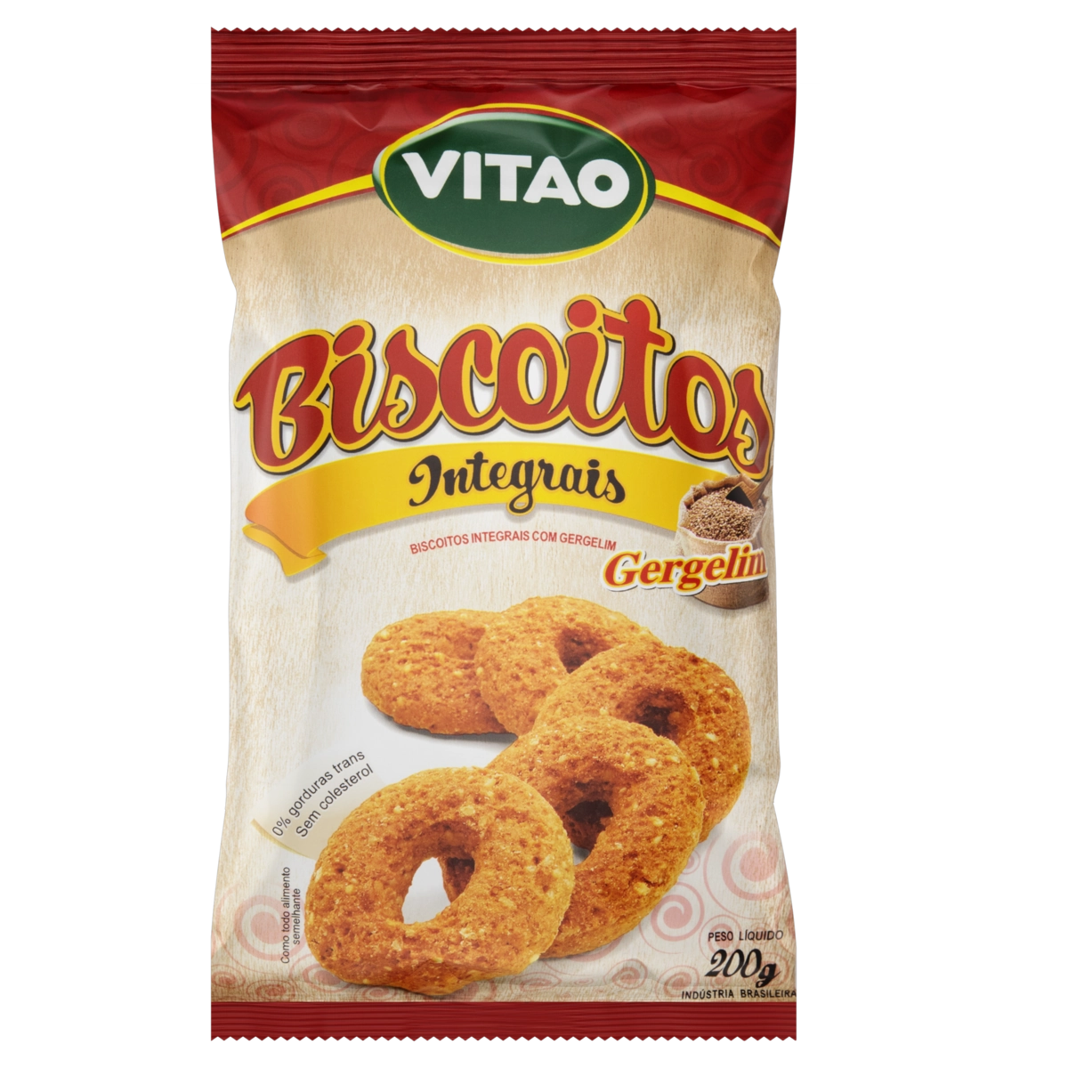 Biscoito Com Gergelim Integral Vitao Pacote 200g