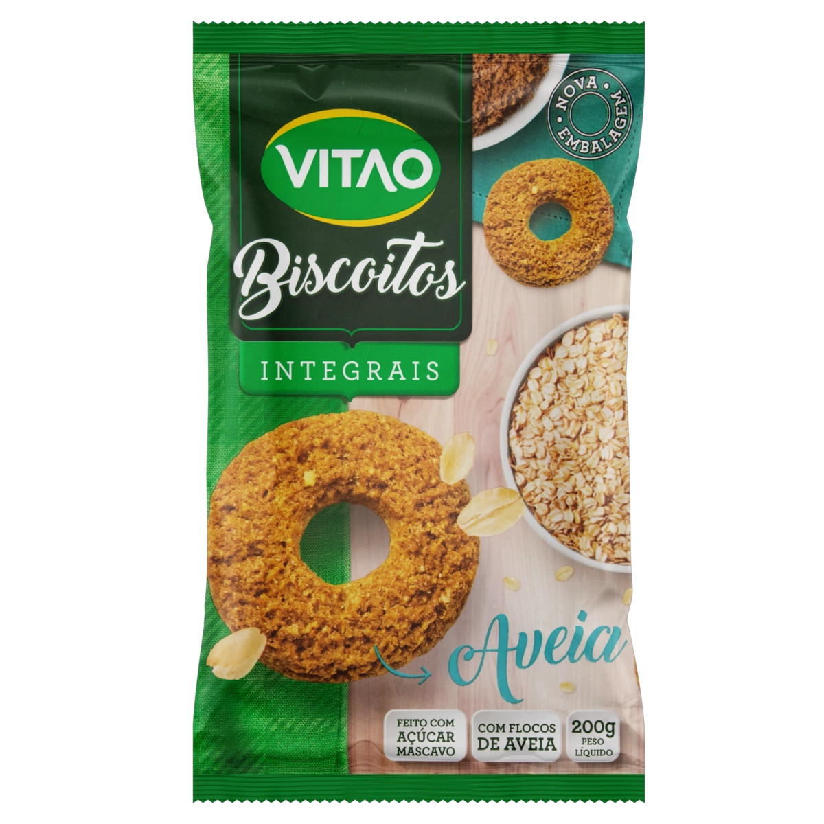 Biscoito Integral Aveia Vitao Pacote 200g