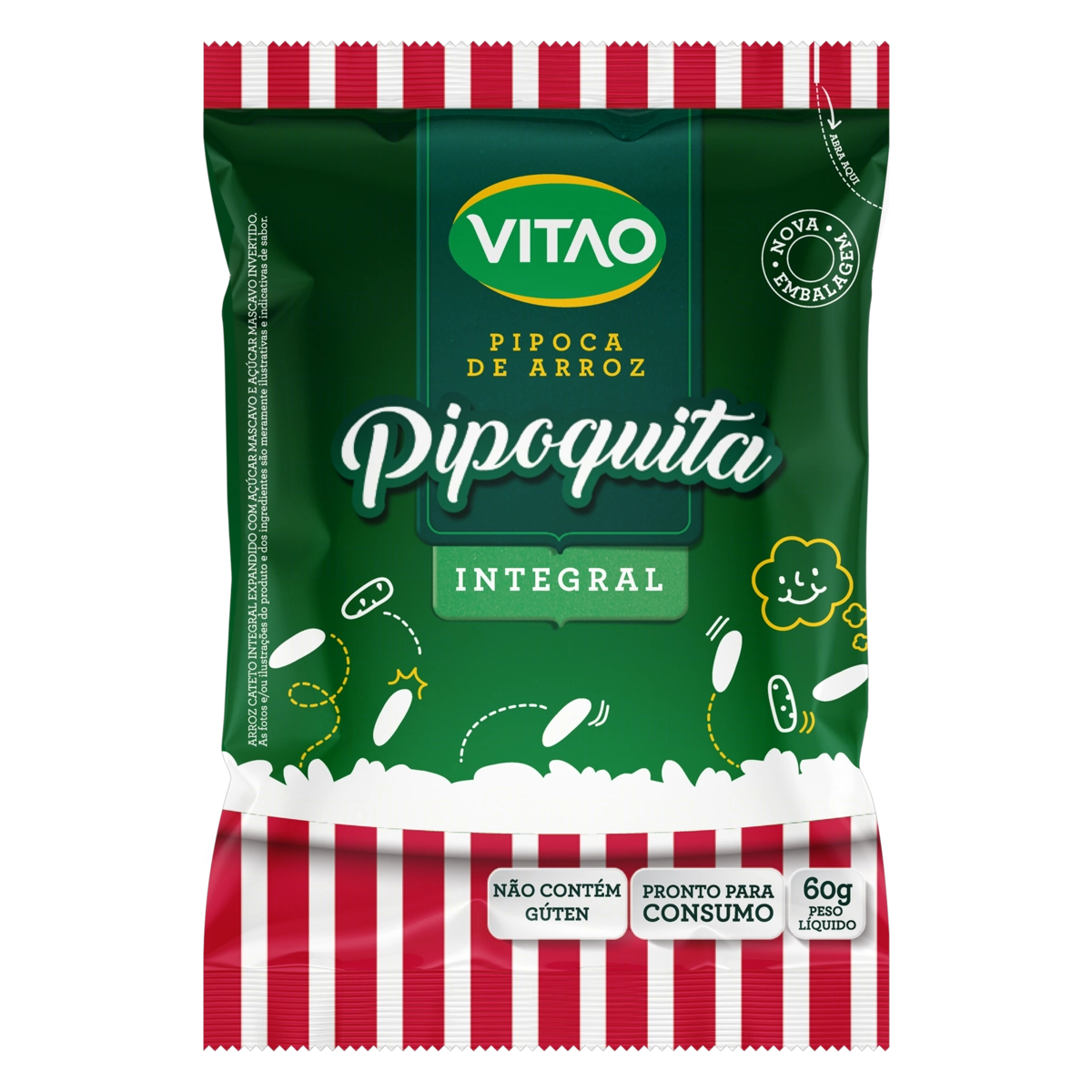 Pipoca Pronta De Arroz Integral Vitao Pacote 60g