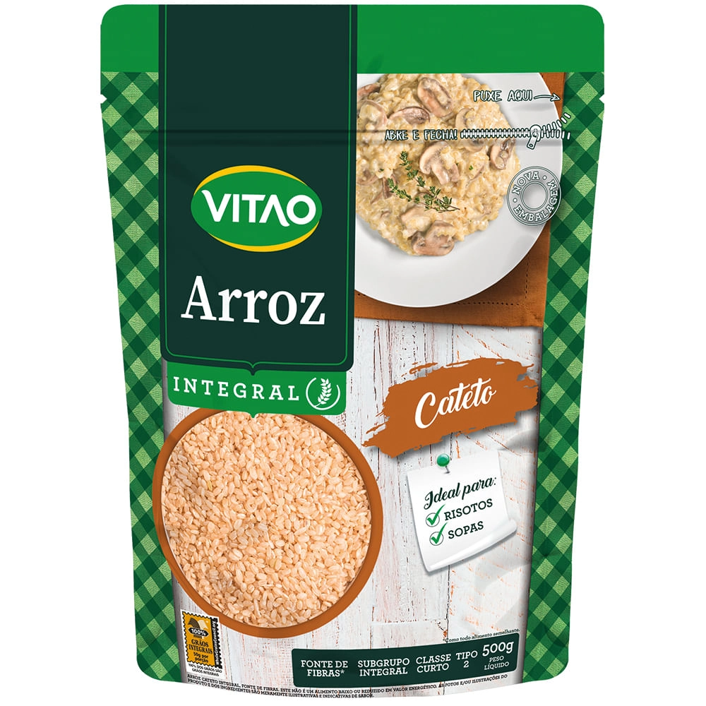 Arroz Cateto Tipo 2 Integral Vitao Pacote 500g
