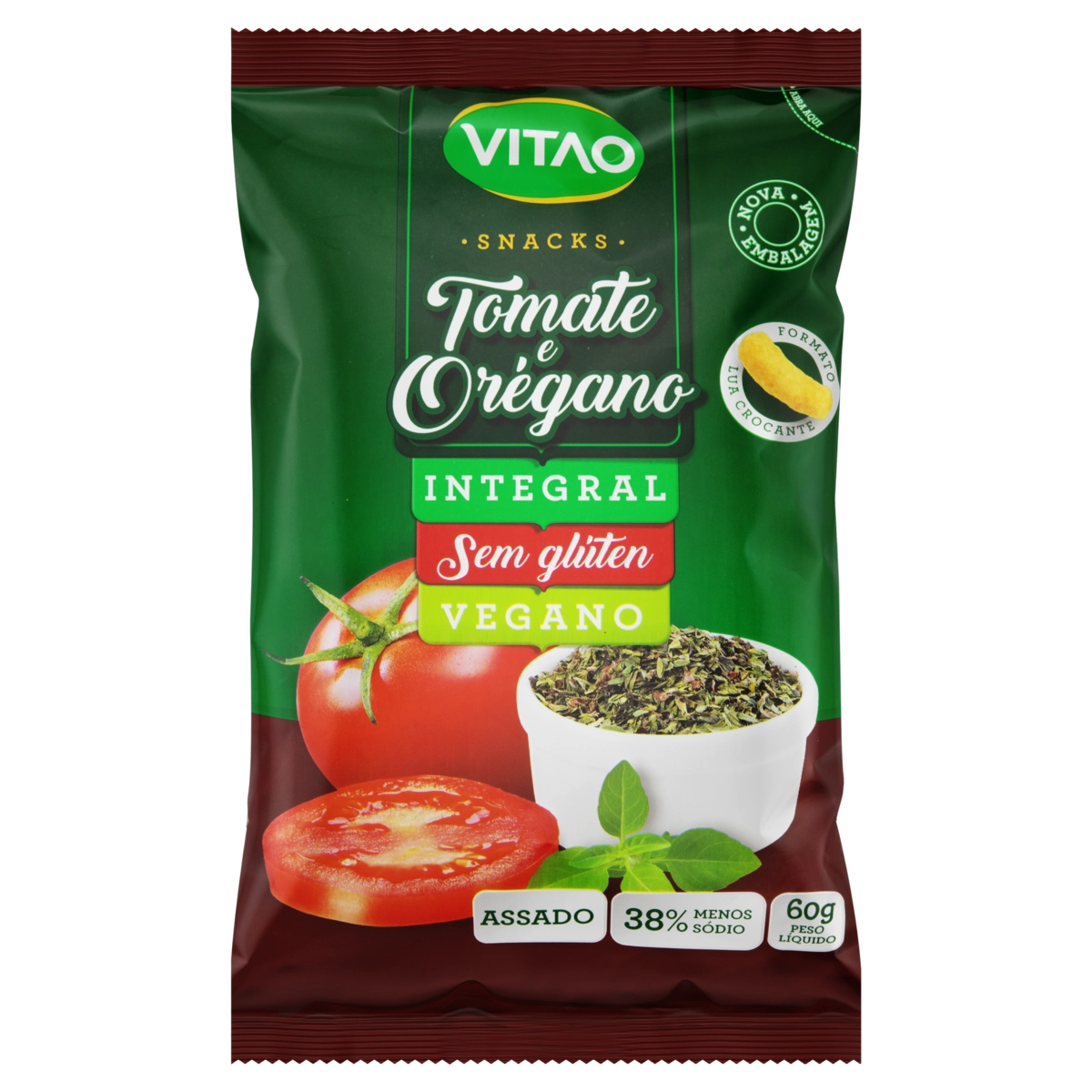 Snacks Integrais Sabor Tomate e Orégano VITÃO 60g