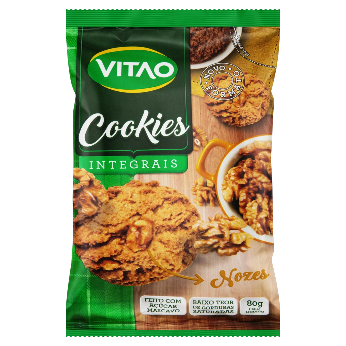 Biscoito Cookie Integral Nozes Vitao Pacote 80g