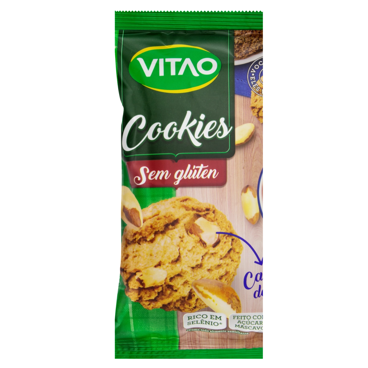 Biscoito Cookie Castanha Do Pará Sem Glúten Vitao Pacote 80g