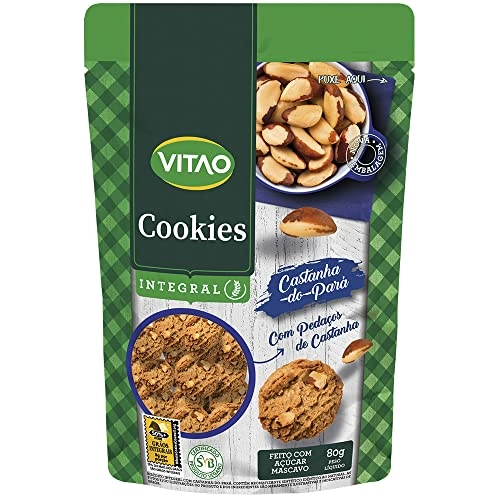 Biscoito Cookie Integral Castanha Do Pará Zero Açúcar Vitao Pacote 80g