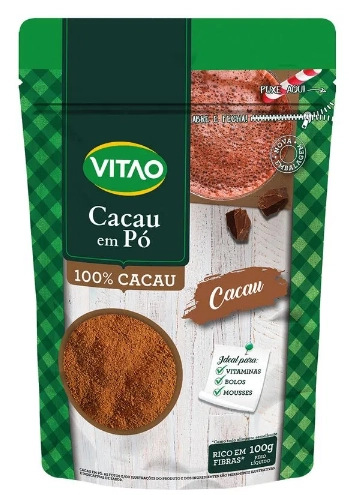 Cacau Pó Zero Açúcar Zero Sódio Vitao Pacote 100g
