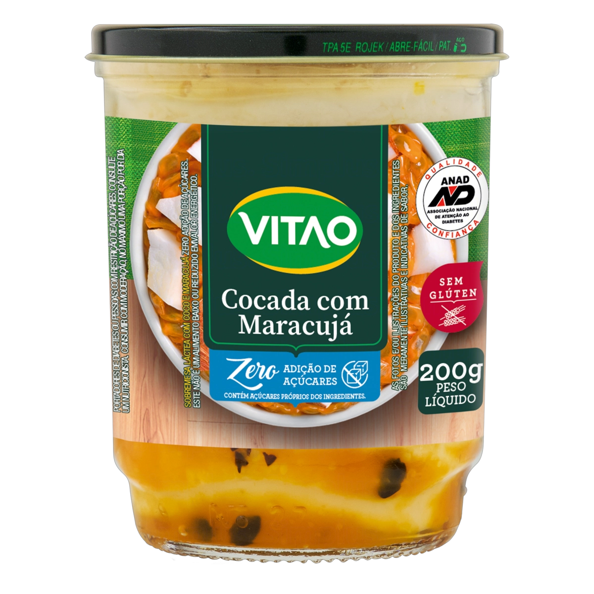 Cocada Com Maracujá Vitao Vidro 200g
