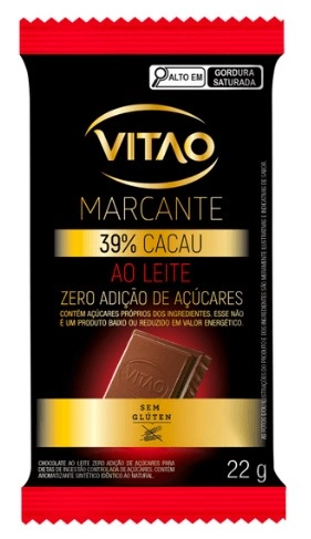 Chocolate Ao Leite 39 Cacau Vitao Pacote 22g