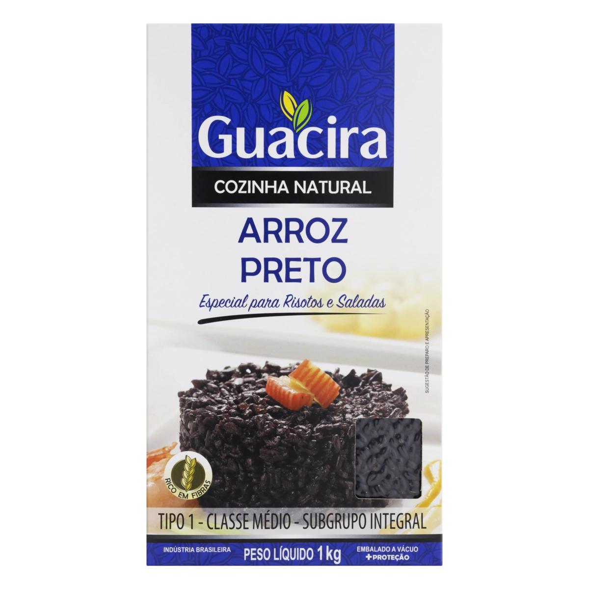 Arroz Preto Tipo 1 Integral Guacira Cozinha Natural Caixa 1kg