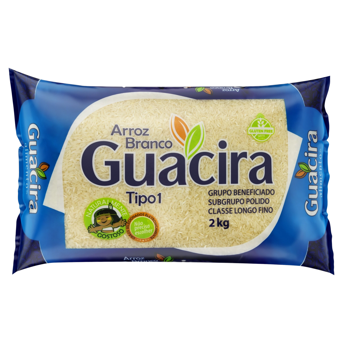 Arroz Branco Tipo 1 Guacira Pacote 2kg