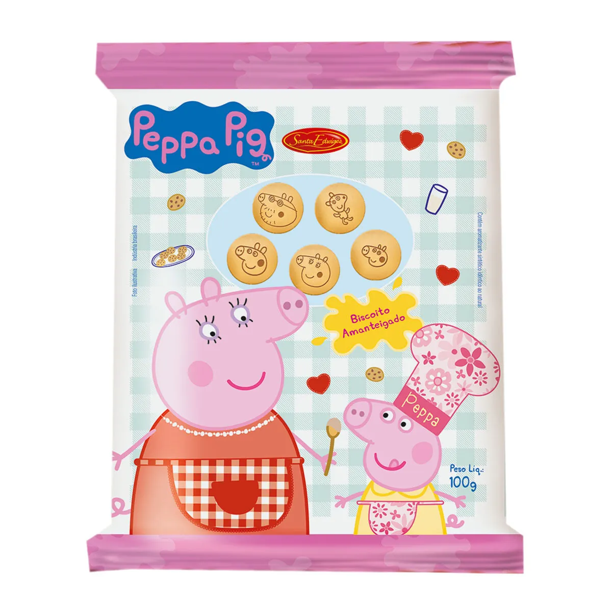 Biscoito Amanteigado Peppa Pig Santa Edwiges Lata 100g