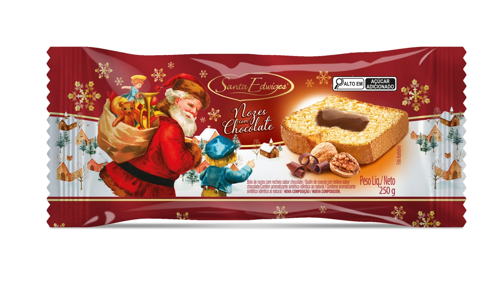 Bolo Santa Edwiges Nozes C/chocolate 250g