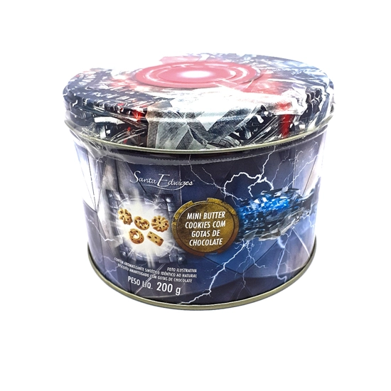 Lata Mini Cookies Gotas Chocolate Liga Justica 200g
