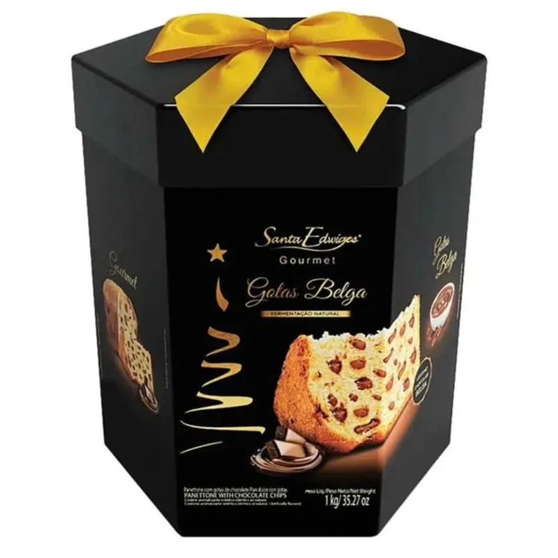 Chocottone Gourmet Gotas de Chocolate Belga Santa Edwiges 908g
