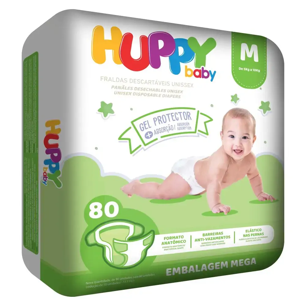 Fralda Huppy Baby Mega M 80 Un.