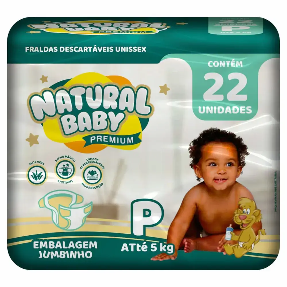 Fralda Natural Baby Jumbinho Peq C/22